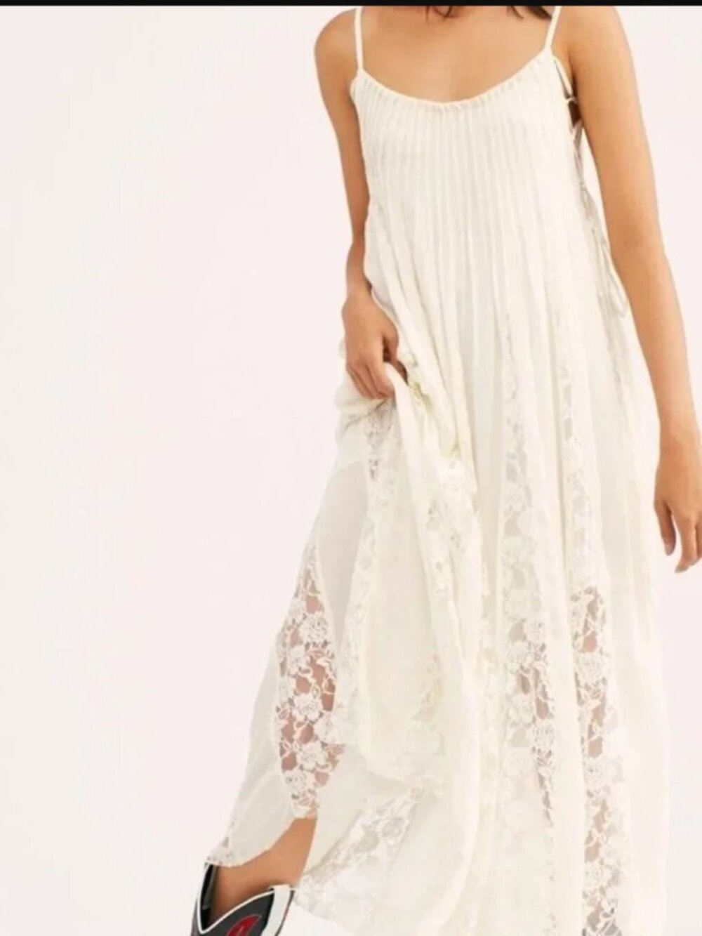 Free People One Beautiful Ivory Hailee Lace Maxi Beach Dress Medium - Picture 11 of 11